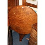 Victorian mahogany circular snap top table, 104cm diameter.