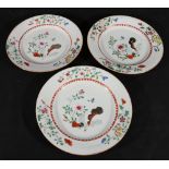 Set of three late 18th century famille rose dishes,