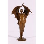 J THORESEN Laderlappen Signed, bronze sculpture, marked for Bergman foundry, H Bergman Fud.