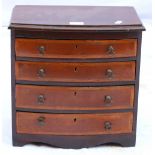Late 19th century mahogany apprentice bowfront chest,