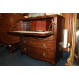 George III mahogany secretaire chest, 101 wide x 49.5 deep x 100 high.