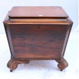 Late Regency mahogany sarcophagus cellerette, of rectangular form,