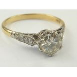 Diamond solitaire ring with brilliant approx. .