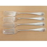 Six silver plain table forks, 1796/7. Condition Report. 7 oz.