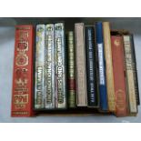 Folio Society. 12 various vols., mainly in slip cases.