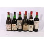 Twelve bottles of vintage wines to include CHAMBOLLE MUSIGNY 1st Cru 1969,