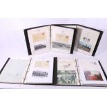 Transportation Interest, four albums of locomotive, aeroplanes, boats interest postcards,