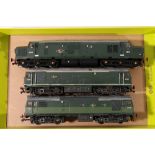 Bachmann Branch-Line diesel locomotive D6707 BR, another D7645 and another D5011.