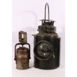 LNER oil lamp made by the Premier Lamp and Engineering Company Limited of Leeds and a Lamp Mec &