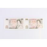 BANK OF ENGLAND £50 banknote 1981 issue Somerset A09 645352 BE253b AND £50 banknote 1988 issue Gill