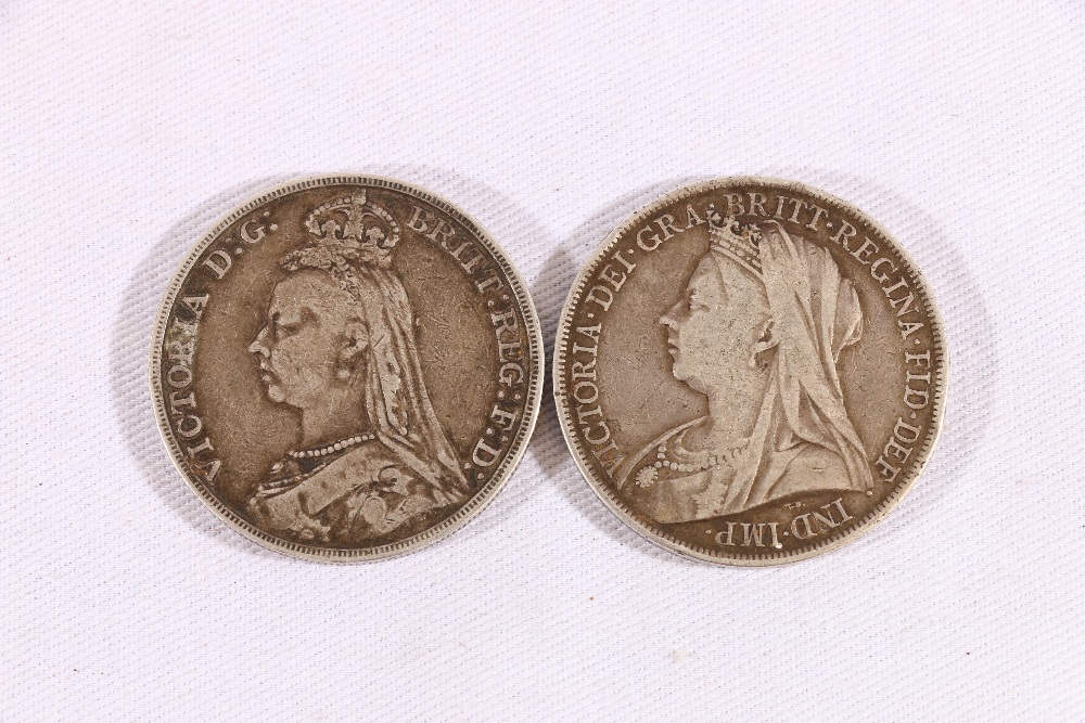 UNITED KINGDOM Victoria (1837-1901) silver crowns 1892 and 1900 LXIV. - Image 2 of 2