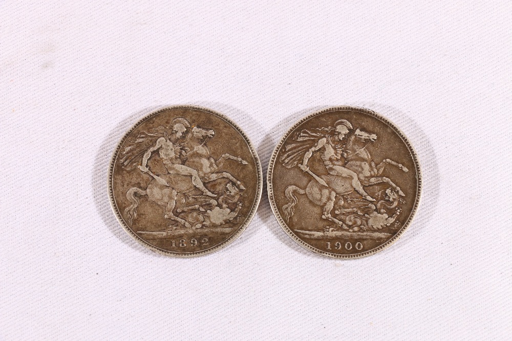 UNITED KINGDOM Victoria (1837-1901) silver crowns 1892 and 1900 LXIV.
