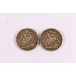 UNITED KINGDOM Victoria (1837-1901) silver crowns 1892 and 1900 LXIV.