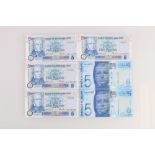 BANK OF SCOTLAND two consecutive £5 banknotes 4th January 1995 Pattulo and Burt AA132775 and