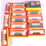 Hornby OO gauge model railways sixteen rolling stock, wagons, each boxed.