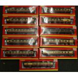 Hornby OO gauge eleven Hawksworth and Mausell coaches, each boxed.