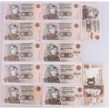 CLYDESDALE BANK PLC eleven £10 banknotes to include four 1st May 1997 SC344a,