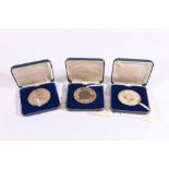 Alec Brook Ltd, three Jim Clark OBE World Champion Racing Driver Commemorative medals,