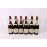 Six bottles of le Grand Pot De Beaujolais-Villages selected by Piat Pere & Fils 1975 vintage 70cl.