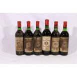 Six bottles of CHATEAU TERTRE DAUCAY Saint-Emillon 1966 vintage Grand Cru Classe.