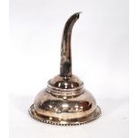 Silver wine funnel with beaded edge, maker's mark not clear, 1769.