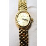 Lady's Vicence quartz 9ct gold bracelet watch, apparently unworn, 16g gross.