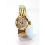 Lady's Omega 9ct gold bracelet watch, gross 21g.