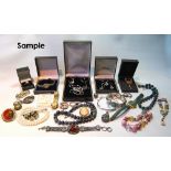 Various fashion watches, costume jewellery and other items.