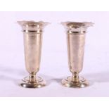 Pair of silver spill vases, Birmingham,