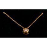 Diamond pendant on 18ct gold chain, 3.6g CONDITION REPORT: Pendant can be removed.