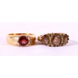 9ct gold diamond and brown quartz seven stone ring size N, 4.