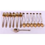 Set of six Danish silver and enamelled teaspoons,