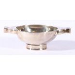 18th century Scottish silver quaich with engraved handles initialled DMK and dated 1783,