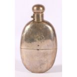 Edwardian silver spirit or hip flask, Birmingham 1903, makers RWF, 237g. 16cm.