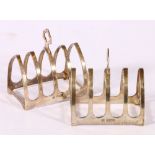 Pair of George V silver toast racks, Sheffield 1933, makers RS possibly Robert Stewart,