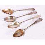 Pair of Scottish silver teaspoons, Dundee,