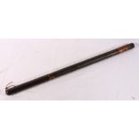 Victorian police Constables long staff or truncheon with painted crowned VR cypher and initials PC,
