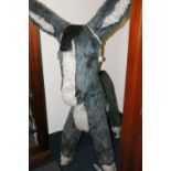 Large soft toy model as a donkey, approximately 6ft tall.