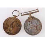 WWI medal pair to 346151 GNR J LEES RA (Royal Artillery)