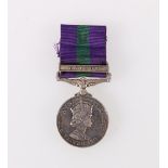 Elizabeth II general service medal 1918-1962 type with Cyprus clasp to 23350067 PTE A HAY RMP