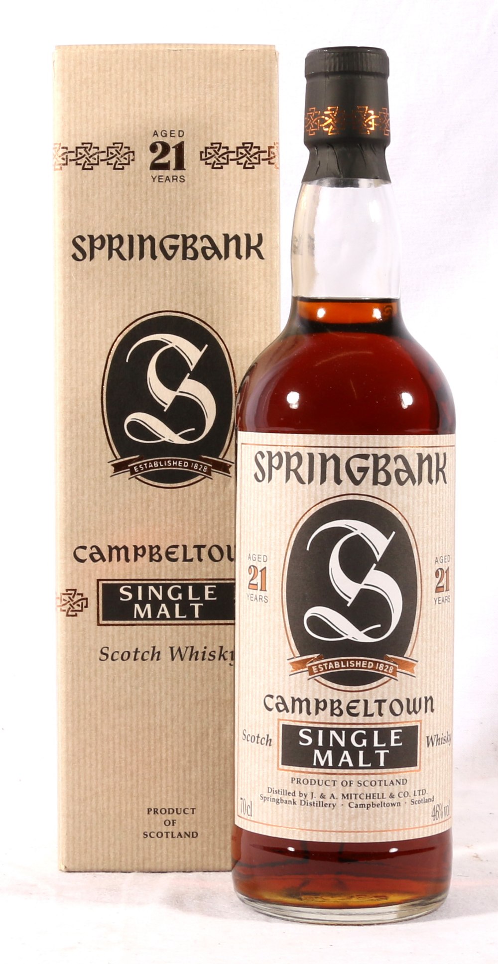 SPRINGBANK 21 year old Campbeltown single malt Scotch whisky 70cl 46%volume boxed.