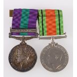 George VI general service medal GSM with Malaya clasp to Captain G L JAY RPC (Royal Pioneer Corps)