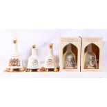 Five BELLS blended whisky decanters including Queens 60th birthday 75cl 43% volume,