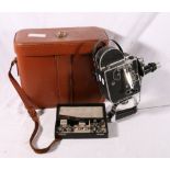 Paillard bolex film camera with Dallmeyer and Yvar lenses with instruction manuals and accessories.