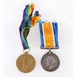 WWI medal pair to 646271 PVR R GRINDLE RA (Royal Artillery)