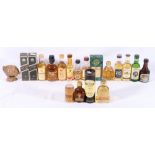 Nineteen whisky miniatures including STRATHISLA 8 year old 40% volume,