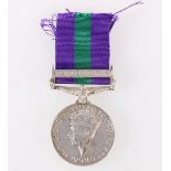 George VI general service medal GSM with Palestine 1945-48 clasp to 14185656 TPR A BELL 9L (9th