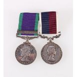 Elizabeth II general service medal GSM with South Arabia clasp to 24025830 OVR J FORD RCT (Royal