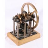 Model engine 27 cm tall raised on wooden plinth