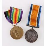 WWI medal pair to 176117 DVR W MONCUR RA (Royal Artillery)